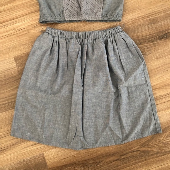 Xhilaration chambray 2 piece skirt set size small - Picture 2 of 9